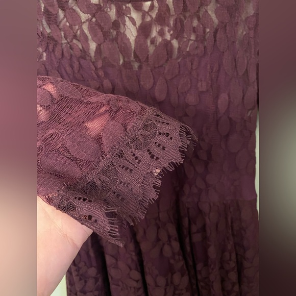 Free People Queens Love Lace Dress Plum Burgundy Medium - Picture 5 of 15